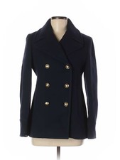 J. Crew Women Blue Wool Coat 6