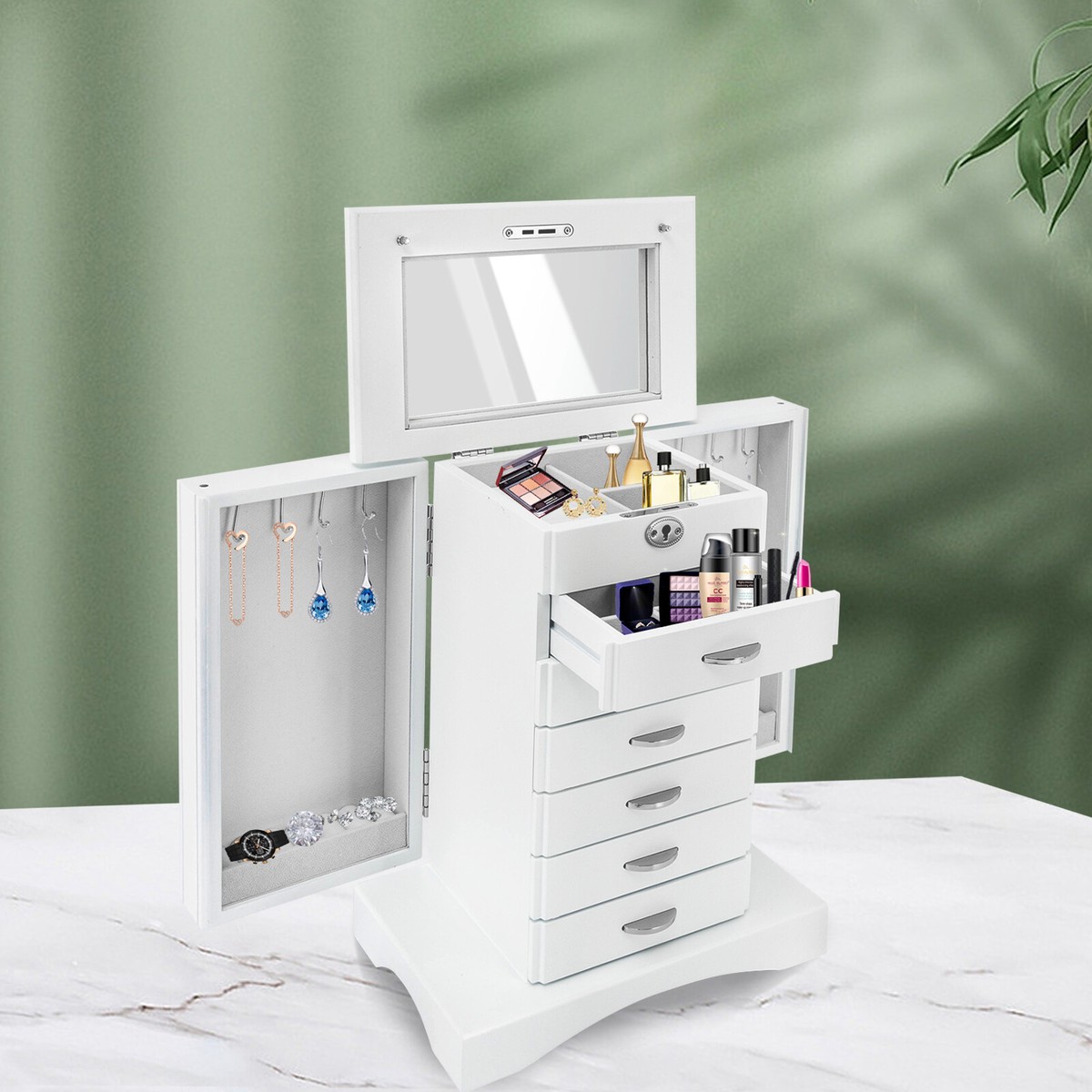 Amazon Big Mirror Jewelry Box Jewelry Box Layers Jewelry Storage