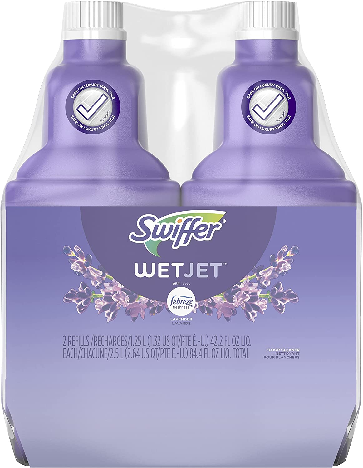 Swiffer Wetjet Multi-Purpose Floor Cleaner Solution with Febreze Refill, Hardwoo