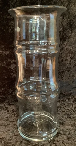 1977 Blenko 7727S 14-1/2” Clear Blown Glass Bamboo Vase Designed by Don Shepherd