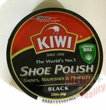 100ml KIWI CARNAUBA WAX Shoe Rich Polish Shine Nourishes Protect Leather Black