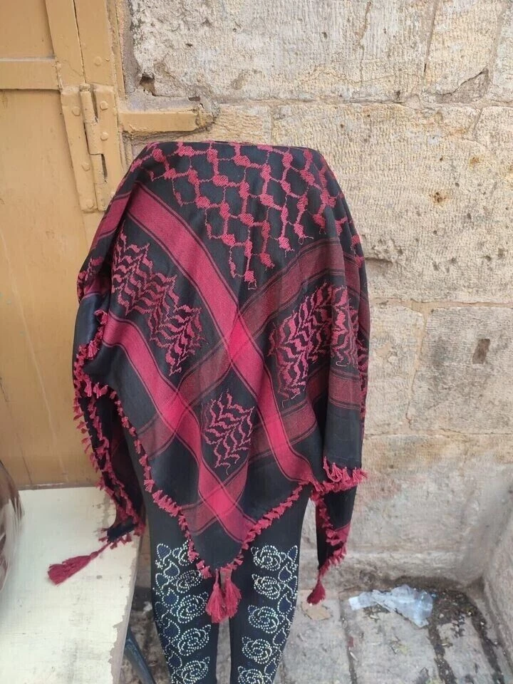 Shemagh Shawl Head Cotton Keffiyeh Original Palestinian Made Palesكوفية فلسطينية
