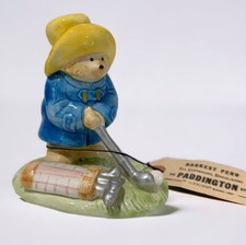 Paddington Bear GOLF Figurine JAPAN Ceramic Eden 1987 Toscany Collection Tags