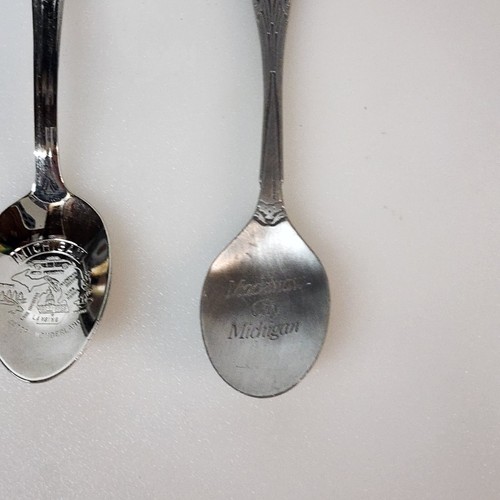 Vintage Mackinaw Bridge Michigan Souvenir Spoons Fort Michilmackinaw Lot 2 - Picture 6 of 8