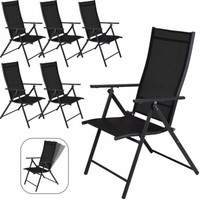 Gartenstuhl Klappstuhl Hochlehner 6 X Anthrazit Klappbar Terrasse Balkon Gastro