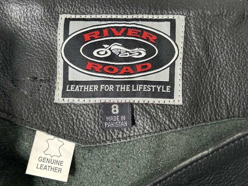 Gorras de motociclismo River Road para mujer cuero con hebilla ropa de carretera talla 8 - NUEVAS Foto 3 de 3