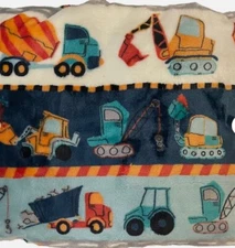 Construction Trucks Boys Soft Plush Throw Blanket 5' x 6 ft - The Big One -New