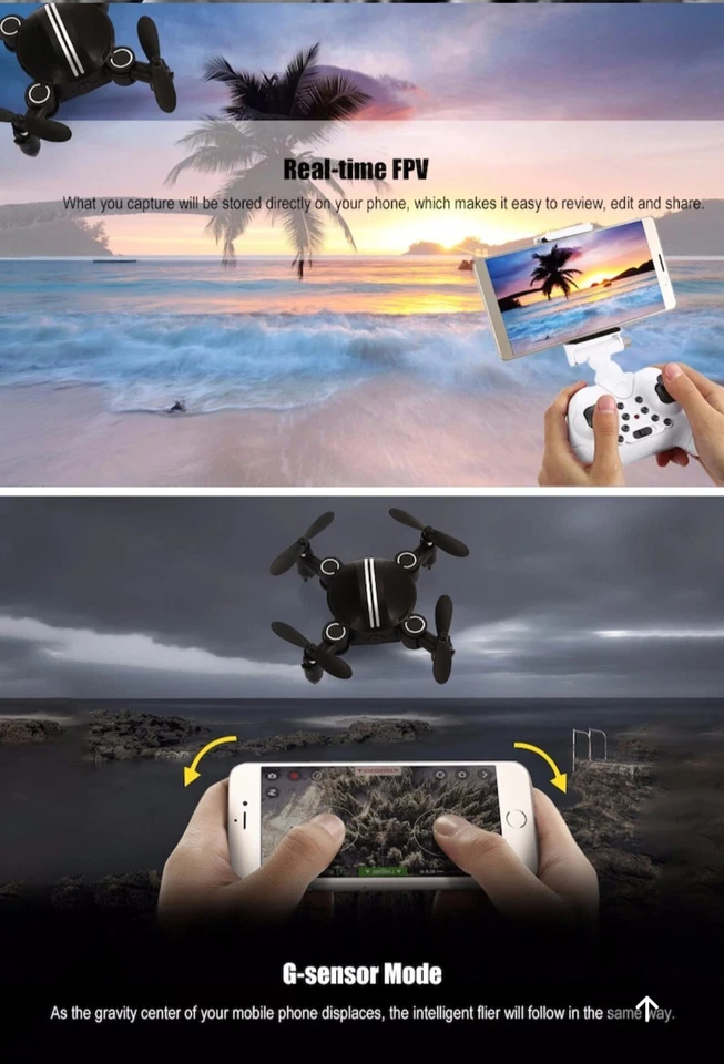 Drone Z201YS Mini Drone RC Plegable de 2,4GHz 4CH cámara en directo - Imagen 4 de 4