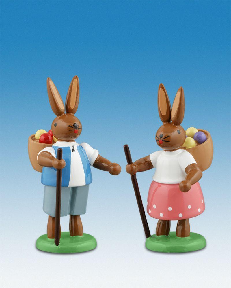 Easter Bunny Rabbit With Egg Basket Height Approx 7,5 CM New Figure