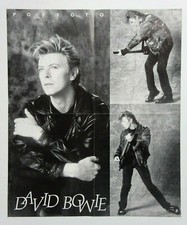 David Bowie Popfoto Poster Rare Vintage 1980s Folded - Janet Jackson On Reverse