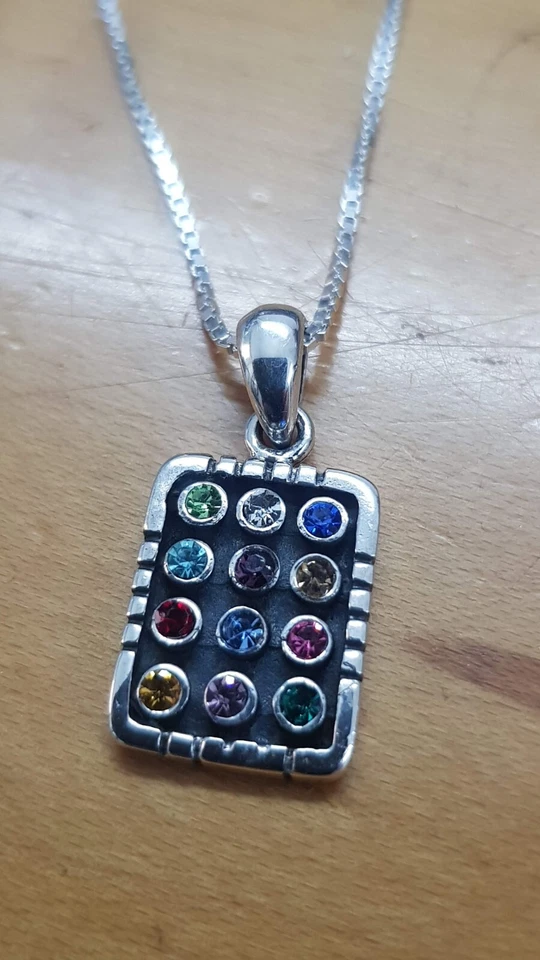 Collar Hoshen para Mujer Plata de Ley Joyería de Diseñador 12 Tribus de Israel Foto 4 de 4