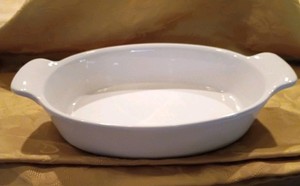 Goodcook 1.5 QT White Double Handle Stoneware Oval Casserole Dish