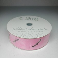 Organza Offrey Ribbon 1-1/2" 100 Yards Sheer Ribbon for Gift Wrapping, Lite Pink