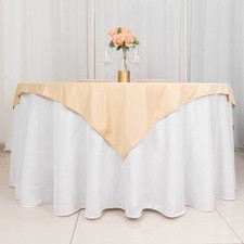 54" x 54" BEIGE Scuba Polyester Square TABLECLOTH Wedding Table Linens Party
