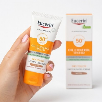 Eucerin Oil Control getöntes Gesicht Sonnengel-Creme LSF 50+ Mittel