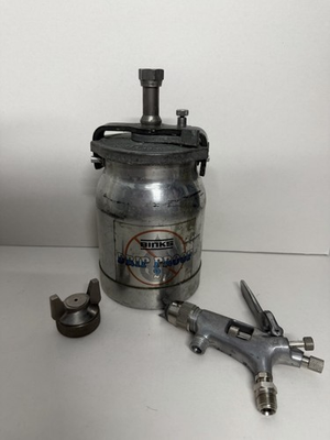 #ad Binks Drip Proof No. 2 Pressure Paint Tank Pot w Spray Gun Vintage $80.00