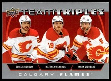 2021-22 Upper Deck Team Triples Elias Lindholm / Matthew Tkachuk / Mark Giordano
