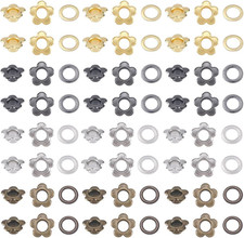 1 Box 200Pcs 4 Colors Flower Metal Eyelets Bulk Brass Silver Black Floral Gromm