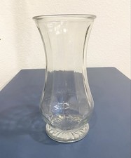 clear glass flared rim vase 9.5  Height