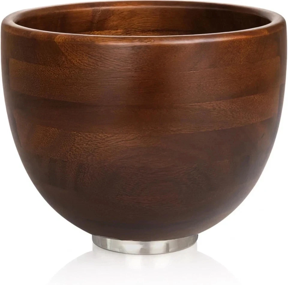 Premium 5QT Walnut Wood Mixing Bowl – Compatible with 4.5-5 Qt Tilt-Head