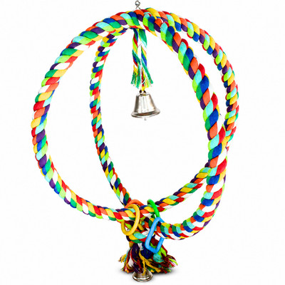 Bonka 1411 Huge Globe Rope Swing Massive Colored Cotton Parrot Cage Bird Toy