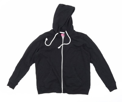 Adore Damen Hoodie schwarz durchgehender Reißverschluss Größe S