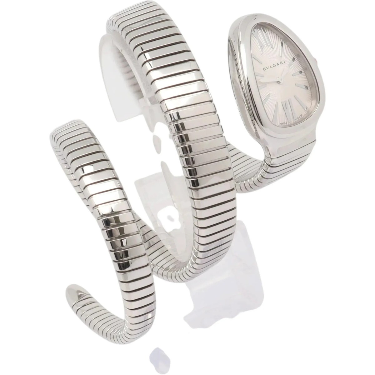 Bvlgari Serpenti Tubogas 35mm Steel Silver Dial Ladies Quartz Watch 101911 View 3