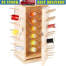Rotating Wooden Thread Rack 129 Spools Organizer Embroidery Quilting Sewing New