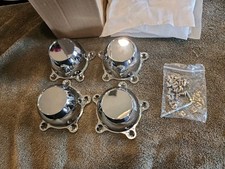 New American Racing Style Chrome 5 Hole Center Cap Set Of 4 With Hardware