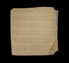 NWOT Italo Ferretti White w Gray Woven Dots Silk Pocket Square Italy 14"