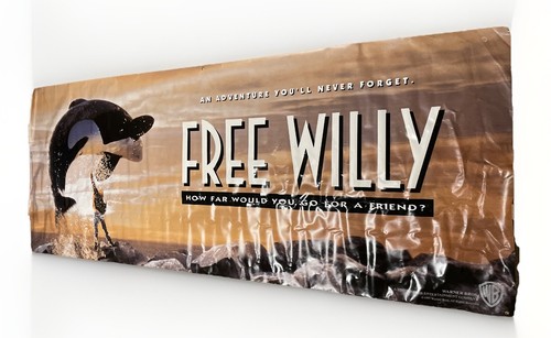 Free Willy (1993) Original Giant Vinyl Movie Theater Banner 4ft X 10ft