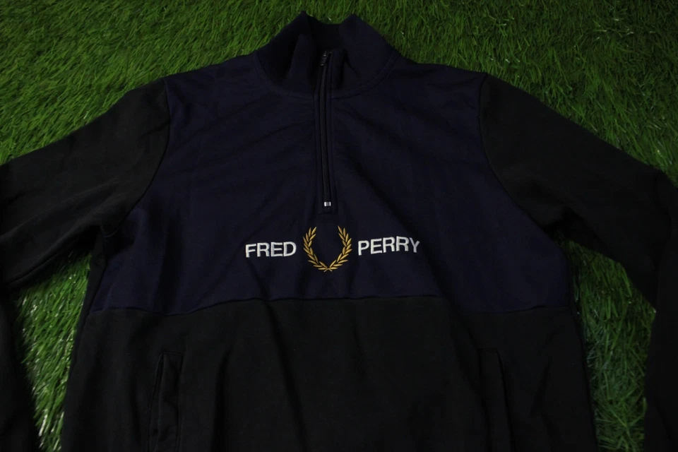 FRED PERRY ORIGINAL CASUAL HOMBRE CREMALLERA SUDADERA SUÉTER JERSEY TALLA M MEDIANO Foto 2 de 4