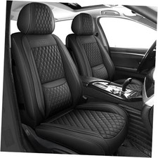 Front Car Seat Covers 2PCS,3D Design with Lumbar Support Waterproof Nappa