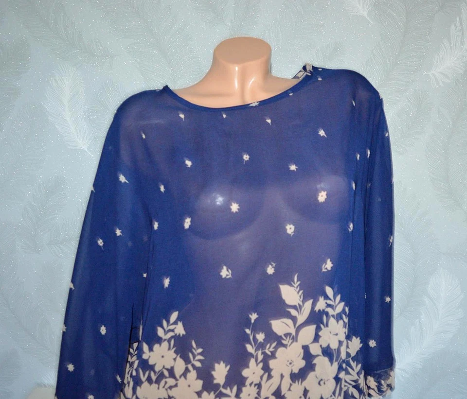 *NEU* Transparentes EDEL Chiffon Longshirt von L.B.C. Lesara, Gr. XL 48 50 - Bild 2 von 4