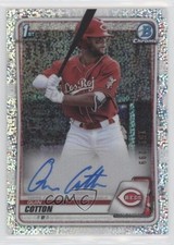 2020 Bowman Chrome Prospects Speckle Refractor /299 Quin Cotton #CPA-QC Auto 6tw