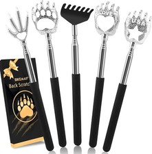 6 Pack Telescopic Back Scratcher Set Extendable Itch Relief Massager Black
