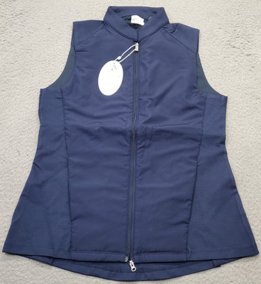 Greg Norman Golf Vest Womens M Blue Mixed Media Performance Full Zip G2S23J071
