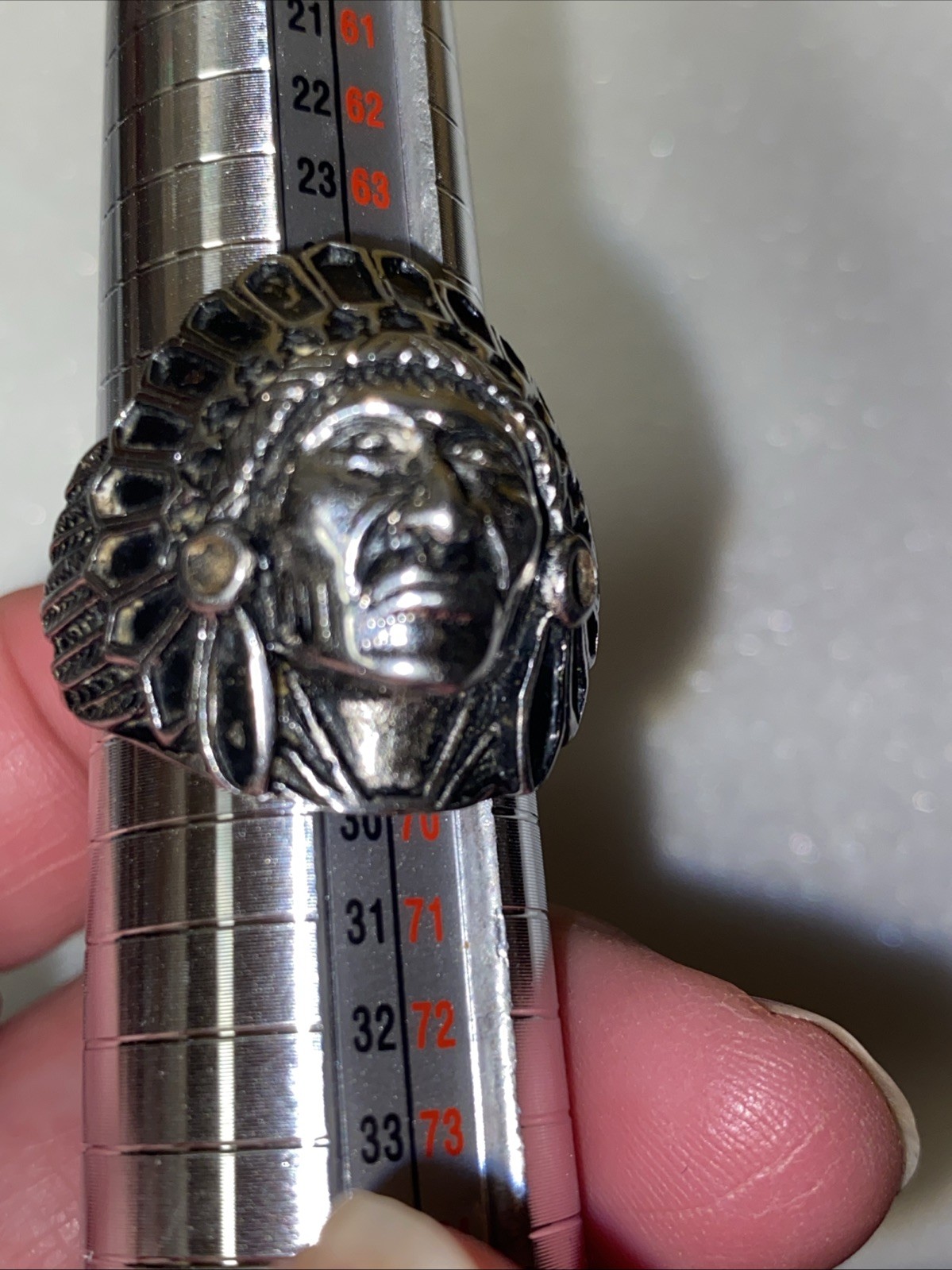 Indian Apache Chief Head Ring Native American Men… - image 9