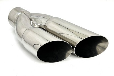 Exhaust Tip 4.00'' Inlet 4.00'' Dual Outlet 18.00'' Long WDSW40018-400-SS 304 Stain