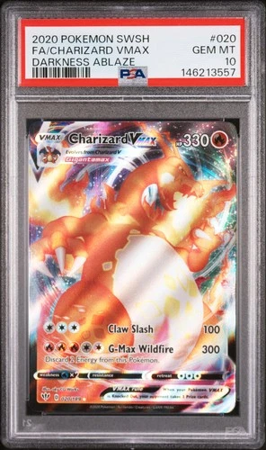 2020 POKEMON SWORD & SHIELD DARKNESS ABLAZE #020 FULL ART/CHARIZARD VMAX PSA 10