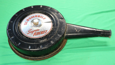 Used 425 OEM 1967 Oldsmobile Air Cleaner Super Rocket Pie Tin Breather - 6422602