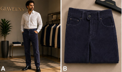 CARUSO Relaxed Fit Cotton 5 Pocket Corudroy Pants Trousers Sz 34 (EU 50)