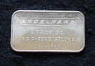 Engelhard (cartouche) 1 oz .999 Fine Silver Bar, horizontal design