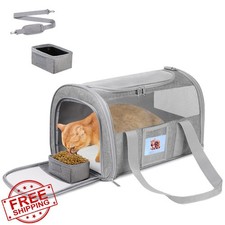 FOORLON Cat Carrier Grey 17"L x 12"W x 11"H