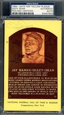 Dizzy Dean PSA DNA Signed Gold Hall of Fame Plaque Postcard Autograph