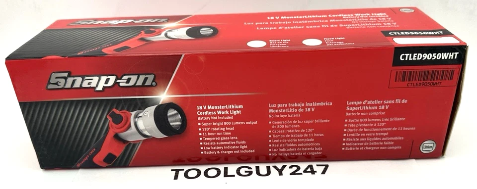 HERRAMIENTAS ENCAJABLES CTLED9050 18V 800Lm Monster Litio Luz Inalámbrica HERRAMIENTA SOLO BLANCA Foto 4 de 4