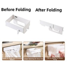 Porte-sac poubelle pliable en plastique 2 pi��ces support pour armoires et porte