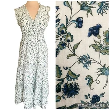 Max Studio Floral Sleeveless Tiered Maxi Dress Womens MED Cottagecore Feminine