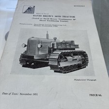 David Brown Model 30TD - track master Tractor NIAE 4 page Test Report 1951
