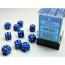 Image of Chessex - Opaque 12mm D6 Dice Block - Blue w/White